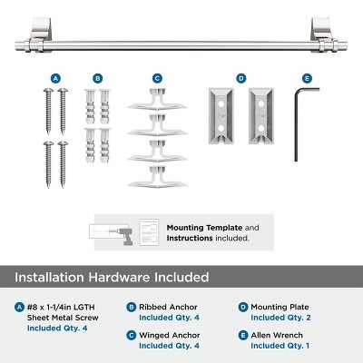 Polished Nickel Wall Mounted Towel Bar with E-Coating Finish