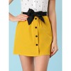 INSPIRE CHIC Women's Button Decor High Waist Bow Tie Mini Skirts - 2 of 4