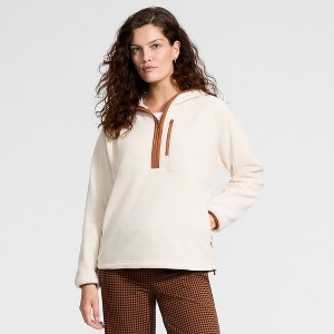 Lands' End Women's Petite Anyweather RainDefense Hooded Half Zip