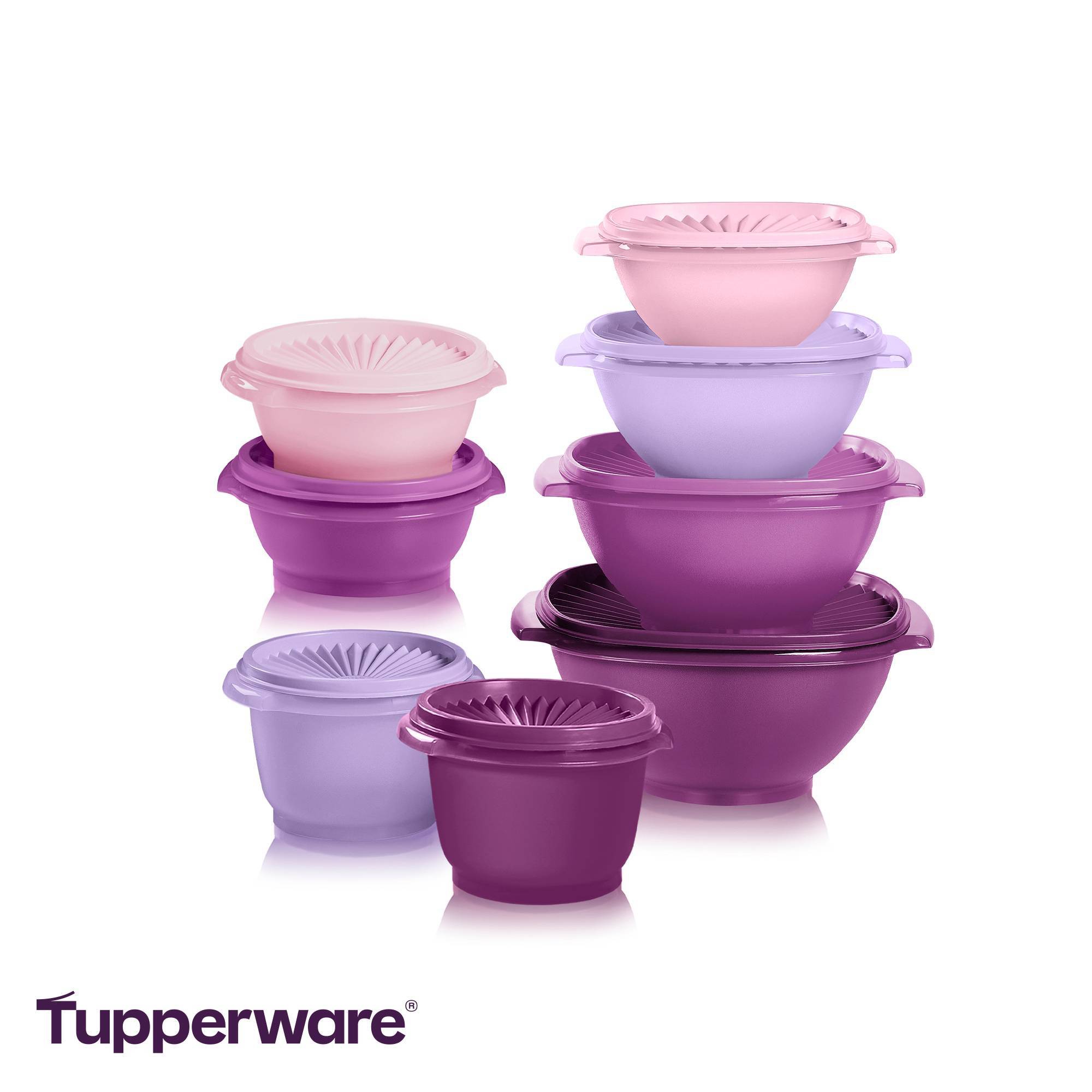 Tupperware 16pc (Set of 8) Heritage Food Storage Container Set Lavender