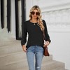 Women's Casual Crew Neck Sweatshirt Loose Soft Long Sleeve Pullover Tops Solid Color T-Shirt - 2 of 4