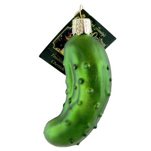 Old World Christmas Pickle  -  1 Ornament 3.75 Inches -  Owc Ornament Vegetable Fruit  -  28016.  -  Glass  -  Green - 1 of 3