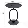 FONTOI Lantern-shaped End Table, Small Round Side Table, Accent Pedestal Table for Living Room Bedroom Corners, Black, 18.9"*21.2"*18.9" - 3 of 4