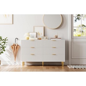 COZONY 6-Drawer Dresser with Gold Handles, Modern Wood Storage Cabinet, Large Chest of Drawers for Bedroom Living Room - 1 of 4