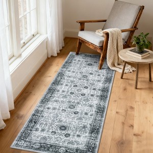 Area Rugs Washable Non-Slip Low Pile Ultra Soft Indoor Under Table Area Rug Carpet for Bedroom Living Room - 1 of 4