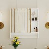 NicBex 22x21.6" Wall Mounted Medicine Cabinet Mirrored Bathroom Storage Cabinet with 4 Cubbies&1 Towel Bar,Over The Toilet Storage Cabinet - 3 of 4