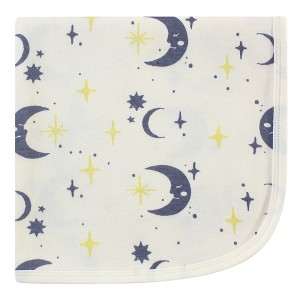 Touched by Nature Baby Organic Cotton Swaddle, Receiving and Multi-purpose Blanket, Moon, One Size - 1 of 1