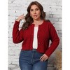 Plus Size Sweater Cardigan for Women - Ribbed Knit Open Front Long Sleeve Casual Outwear, Fall Winter Crew Neck Button Down - 2 of 4