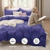 Blue Duvet Cover Queen, 3 - Piece Set, Prewashed Cotton - Like, 90x90 Inch with Zipper, 2 Pillow Shams - 3 of 4