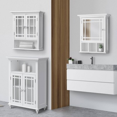 Costway Wall Mount Bathroom Cabinet Wooden Medicine Cabinet Storage  Organizer Espresso : Target