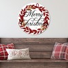 Merry Christmas Wreath Reds Circular Wood Dècor - 2 of 2
