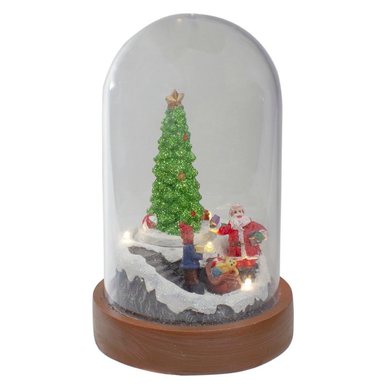 Northlight 7" Lighted Santa and Christmas Tree Cloche Style Decoration, 3 of 6