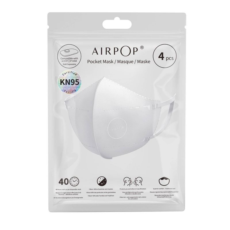 AirPop Pocket KN95 Facemask - White, 1 of 12