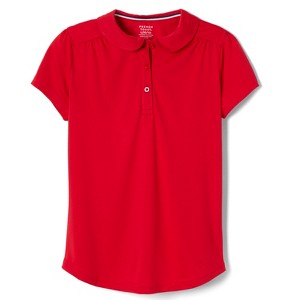 French Toast School Uniform Girls Short Sleeve Performance Polo with Peter Pan Collar - 1 of 3