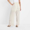 Women's High-Rise Wide Leg Embellished Eyelet Pull-On Pants - Future Collective - 2 of 3