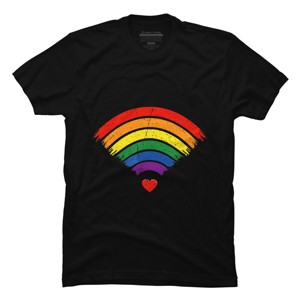 Adult Design By Humans Wifi Spreading Love Heart Pride By Belugastore T-Shirt - 1 of 2