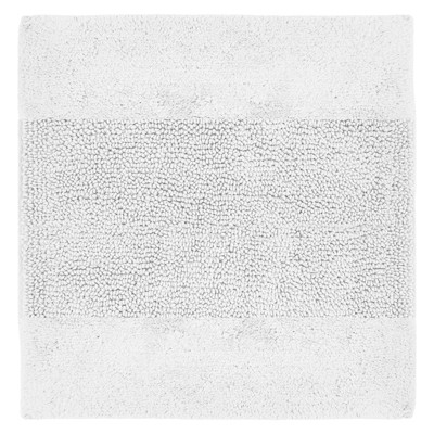 Granada White Cotton Oval Bath Rug 18" x 20"