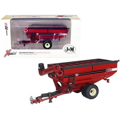 J&M 1112 X-Tended Reach Grain Cart with Single Wheels Red 1/64 Diecast Model by SpecCast