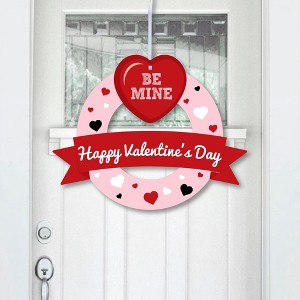 Big Dot of Happiness Conversation Hearts - Outdoor Valentine's Day Party Decor - Front Door Wreath - 1 of 4