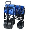SEVOBAL Utility Storage Cart Foldable Black Beach Trolley, For Garden Procurement All-Rounder For Beach Camping, Blue, 38.10"*19.70"*42.10" - 4 of 4