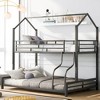 ALEXOUN Twin Over Full Metal House Bunk Bed, Metal Bed Frame with Roof and Built-in Ladder, No Box Spring Needed,for Small Spaces - 4 of 4