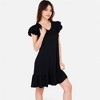 Anna-Kaci Women's Ruffle Sleeve V-Neck Dress with Tiered Hem and Casual Fit - 3 of 4