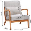 Mid Century Modern Accent Chair,Fabric Upholstered Armrests Chair With Pillow And Wooden Frame For Living Room Bedroom-Coolbibila - 4 of 4