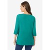 Woman Within Plus Size Perfect Three-Quarter Sleeve Boatneck Tee - 3 of 4