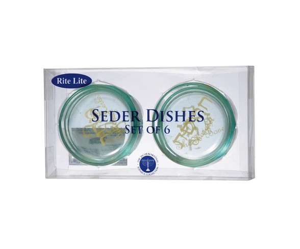 6ct Shulsinger Judaica Glass Seder Plate Liners Gift Box