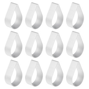 Unique Bargains Metal Biscuit Water Drop Silver Cookie Cutter 2.5 inch x 1.7 inch x 0.78 inch 12 Pcs - 1 of 4