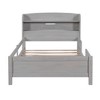 PAGED Twin Size Platform Bed Modern Wooden Bed Frame with Storage Headboard, LED Light and Guardrail for Bedroom, Easy Assembly - 4 of 4