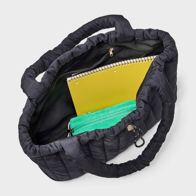 Universal Thread Quilted Drawstring Tote Handbag - Universal Thread™ Black — фото 4