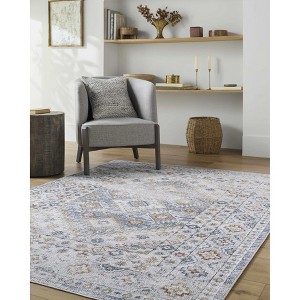 Hauteloom Agaton Blue Washable Area Rug - 1 of 4
