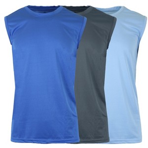 Galaxy By Harvic Men's Moisture-Wicking Wrinkle Free Performance Muscle Tee -  3 Pack - 1 of 2