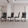 CENGHU Modern Dining Chairs Set of 4, Upholstered PU Faux Leather Side Chair with C-shaped Tube Plating Black Metal Legs, Guest Office Chair - 4 of 4