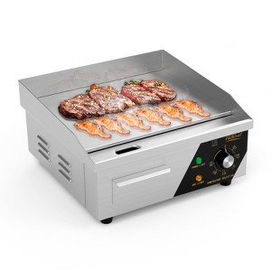 ROVSUN Electric Countertop Flat Top Griddle, Electric Griddle, Teppanyaki Grill Stainless Steel with Adjustable Temperature Control 122°F-572°F - 1 of 4