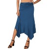 Women's Flowy Handkerchief Hem Midi Skirt - Asymmetric Boho Chic A-Line Skirt Blue - 2 of 4