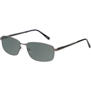 Enhance BIG&TALL EN4182 Men Polarize Bi-Focal Sunglass Satin Gunmetal Black 60mm Blue Mirror +1.00 - 1 of 1