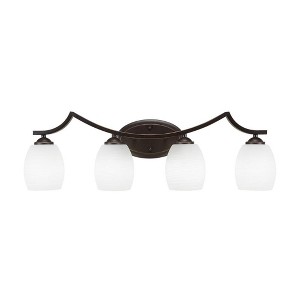Toltec Lighting Zilo 4 - Light Vanity in  Dark Granite with 5" White Linen  Shade - 1 of 1