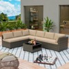UPTIOT 7-Piece Wicker Outdoor Patio Conversation Sofa Set - 3 of 4
