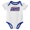 NFL New York Giants Girls' White 3pk Bodysuit - 2 of 4