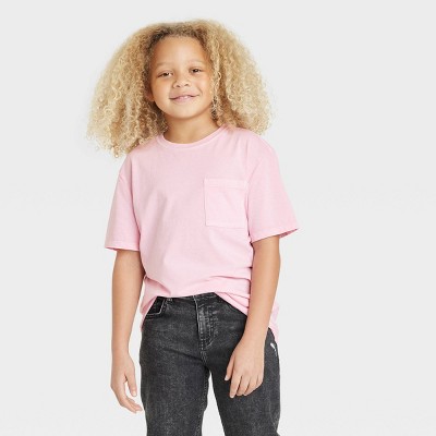 Boys' Washed Short Sleeve T-Shirt - art class™ Pink S