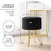 StorageBud Round Ottoman with Storage, Boucle Storage Ottoman, Modern Foot Stool Ottoman for Living Room and Bedroom - 3 of 4