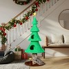 59in Large Tall Christmas Tree Cat Tower with 2 Cat Condos & Scratching Post, Soft Fleece Cat Tree with Teaser Toy & Sturdy Base & Built-in Openings - 2 of 4