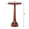Christopher Knight Home Handcrafted Mango Wood End Table, Round Pedestal Side Table for Living Room, Round Small Table, Boho Small Sofa Table - 2 of 4