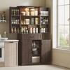 HOMCOM 71" LED Kitchen Pantry Cabinet, Farmhouse Storage Cabinet with Door Shelves, Adjustable Shelves and Drawer, Distressed Brown - 2 of 4