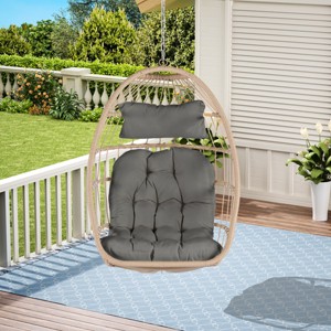 Patio Swing Egg Chair,PE Rattan Hanging Basket Chair With Cushion,Hammock Chair With Metal Chain -The Pop Home - 1 of 4