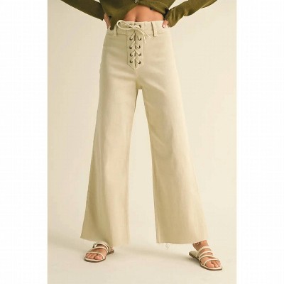 Women's Lace Up Front Detail Pants - MIOU MUSE