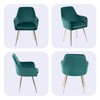 KTMBDW Set of 2 Dining Chairs with Back, Velvet Upholstered Modern Accent Chairs with Metal Legs for Dining Room - 4 of 4