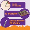 Joyfy 48PCS Halloween Colorful Pencils Assortment with Eraser, 12 Design Halloween Themed Stationery Set Party Favor Supplies, Classroom Gift Prize - 3 of 4